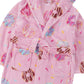 Childrens Pink Donut Print Fleece Dressing Gown ~ 7-13 years