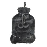 1.5 Litre Hot Water Bottle with Black Cover and Matching Cat Eye Mask