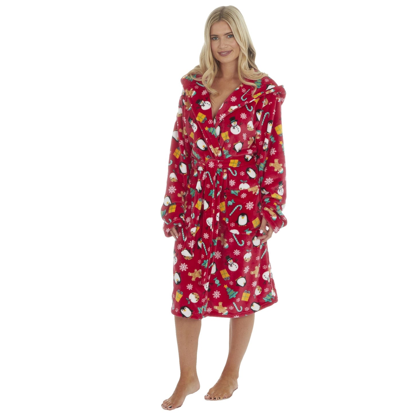 Unisex Adults Christmas Print Dressing Gown ~ S-XL