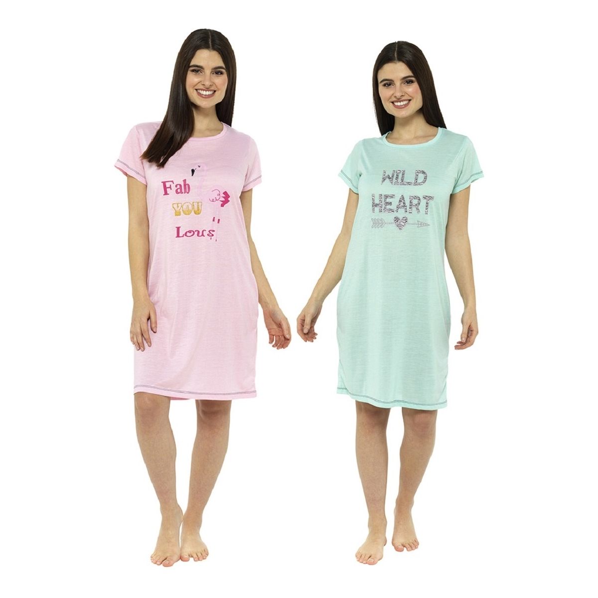 Ladies Jersey Fun Print Short Sleeve Nightdress