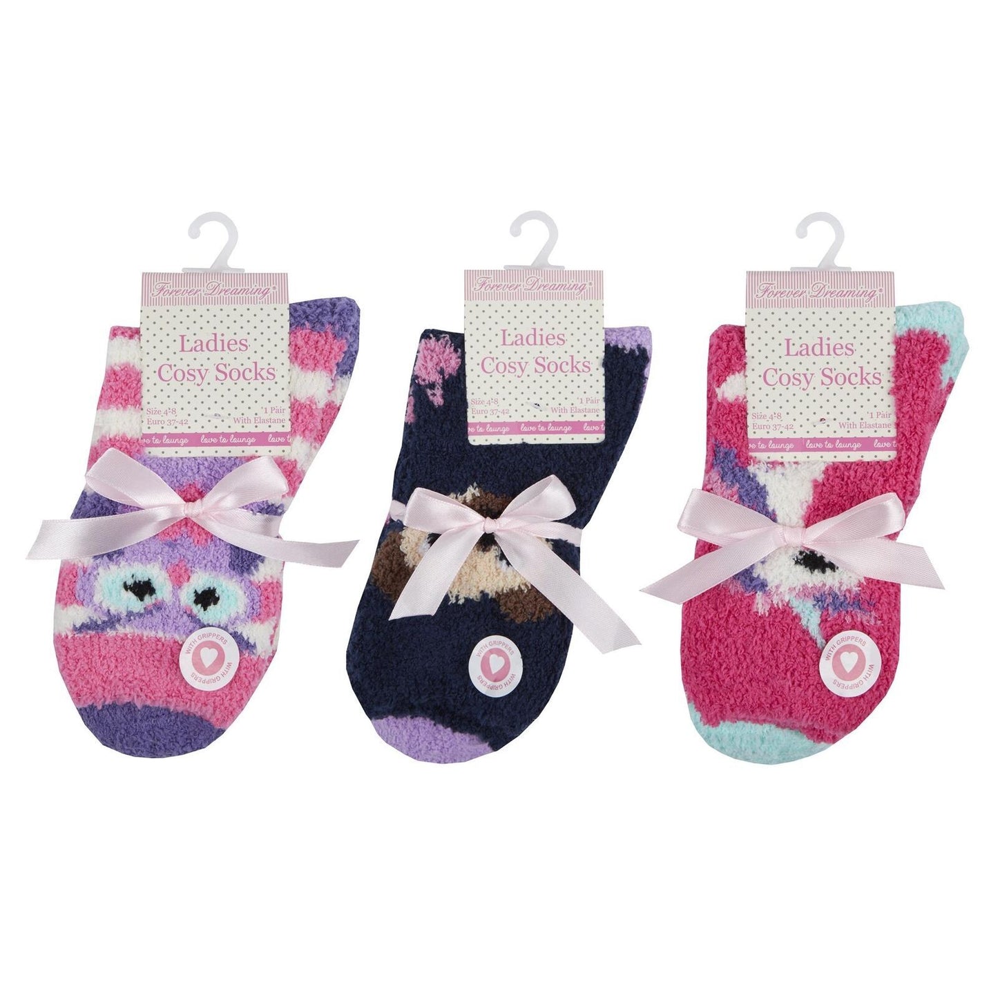 Ladies 3 Pk Soft and Cosy Slipper Socks