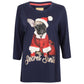 Ladies Secret Santa Bulldog Christmas T Shirt