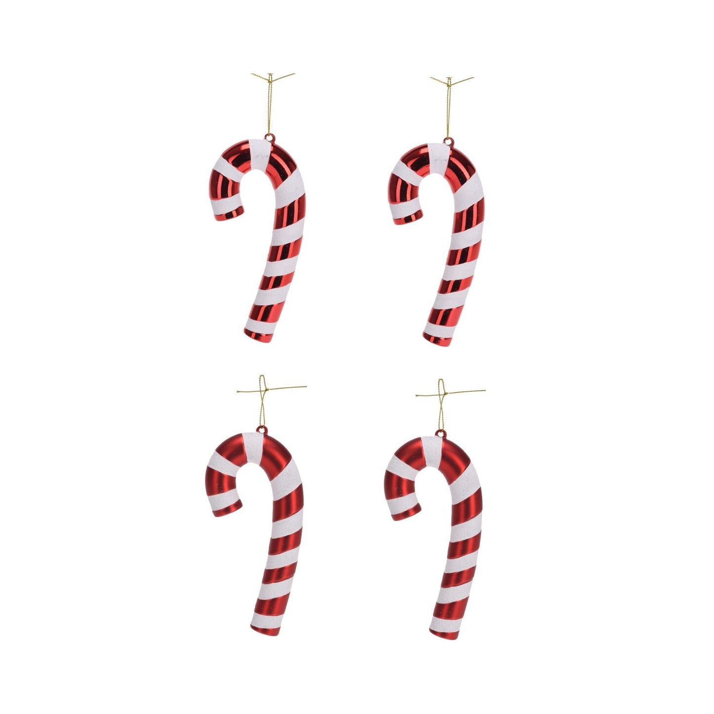 Set of 4 Candy Cane Christmas Tree Decorations