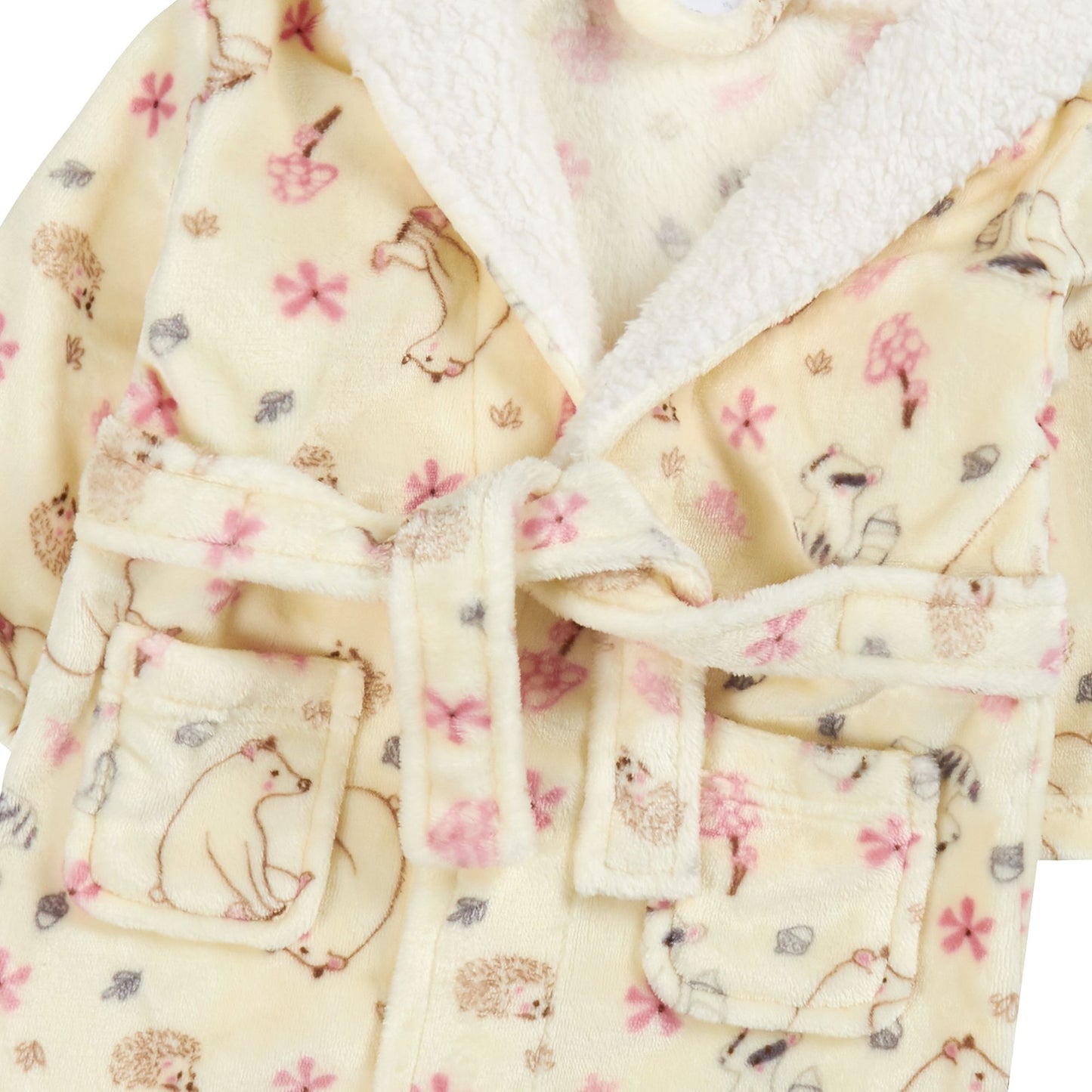 Babies and Childrens Woodland Animal Print Fleece Dressing Gown