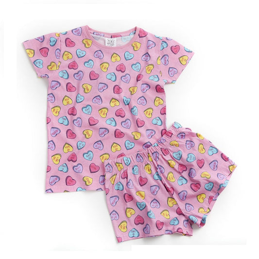 Childrens Love Hearts Short Pyjama Set ~ 7-13 years
