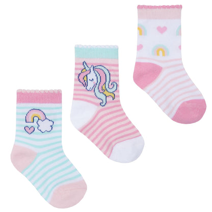 Babies 3 Pk of Unicorn Design Socks