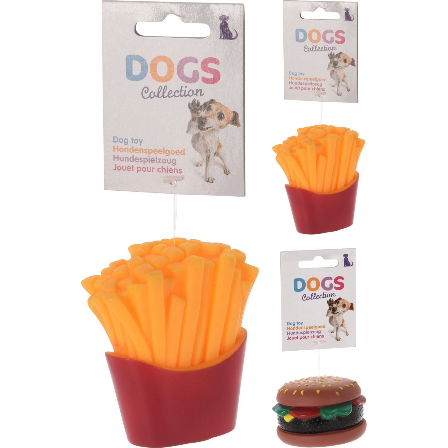 Burger and Fries Set of 2 Small Dog Toys