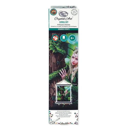 Craft Buddy Crystal Art Scroll Kit 35cm x 45cm - Anne Stokes - Kindred Spirit - Partial Crystal
