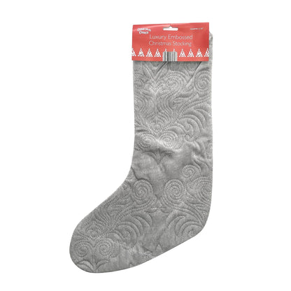 Luxury Embossed Christmas Stocking