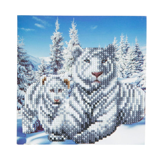 Craft Buddy 18x18cm DIY Crystal Card Kit - White Tigers