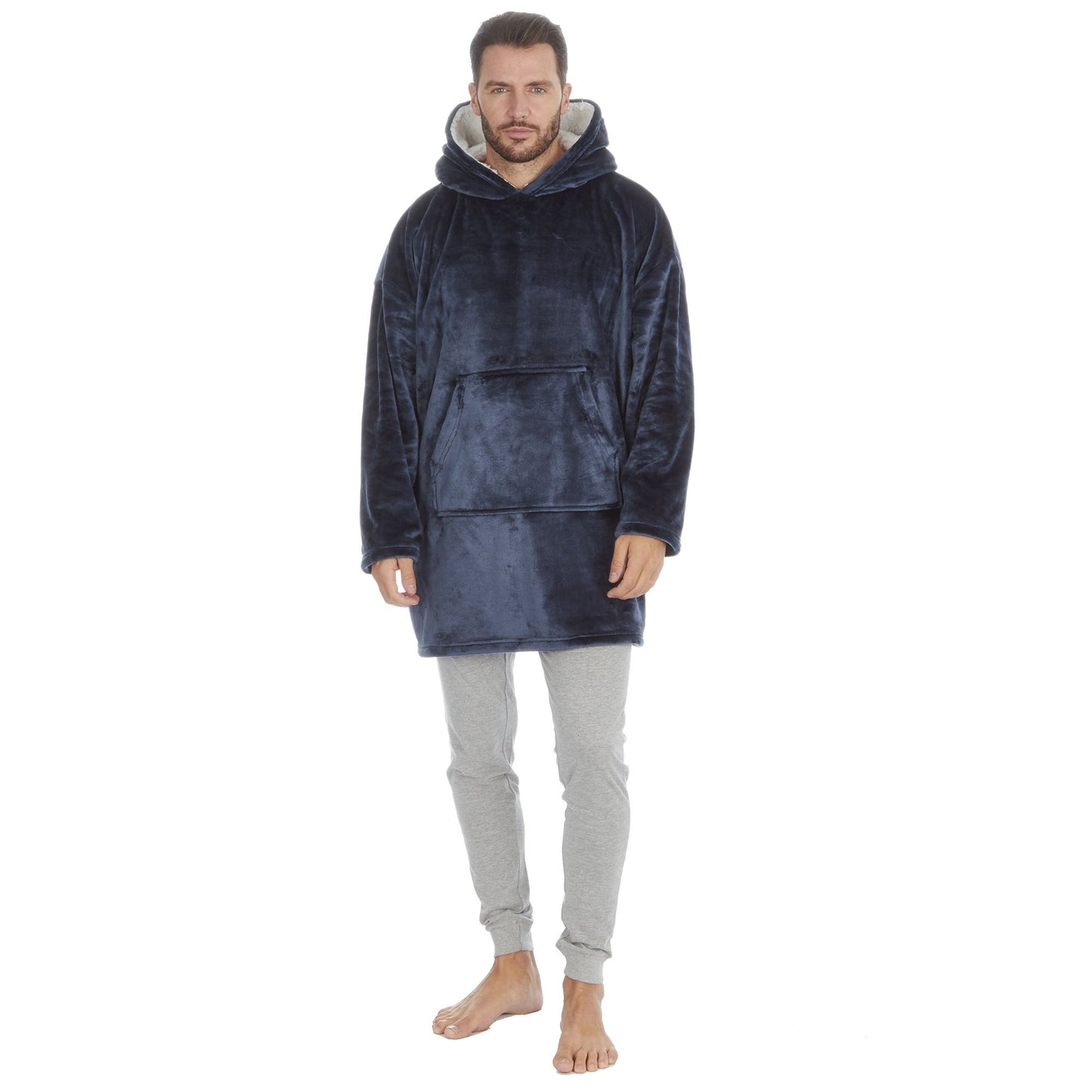 Mens Oversized Plush Fleece Winter Hoodie