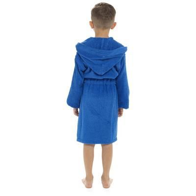 Childrens Plain Hooded Towelling Robe ~ 7-13 years