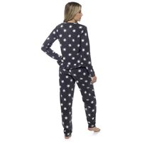 Ladies Star Print Fleece Pyjama with Ruffle Hem