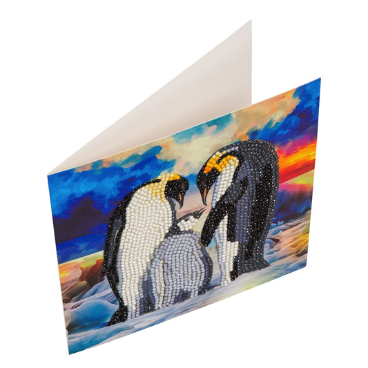 Craft Buddy 18x18cm DIY Crystal Card Kit - Penguin Family