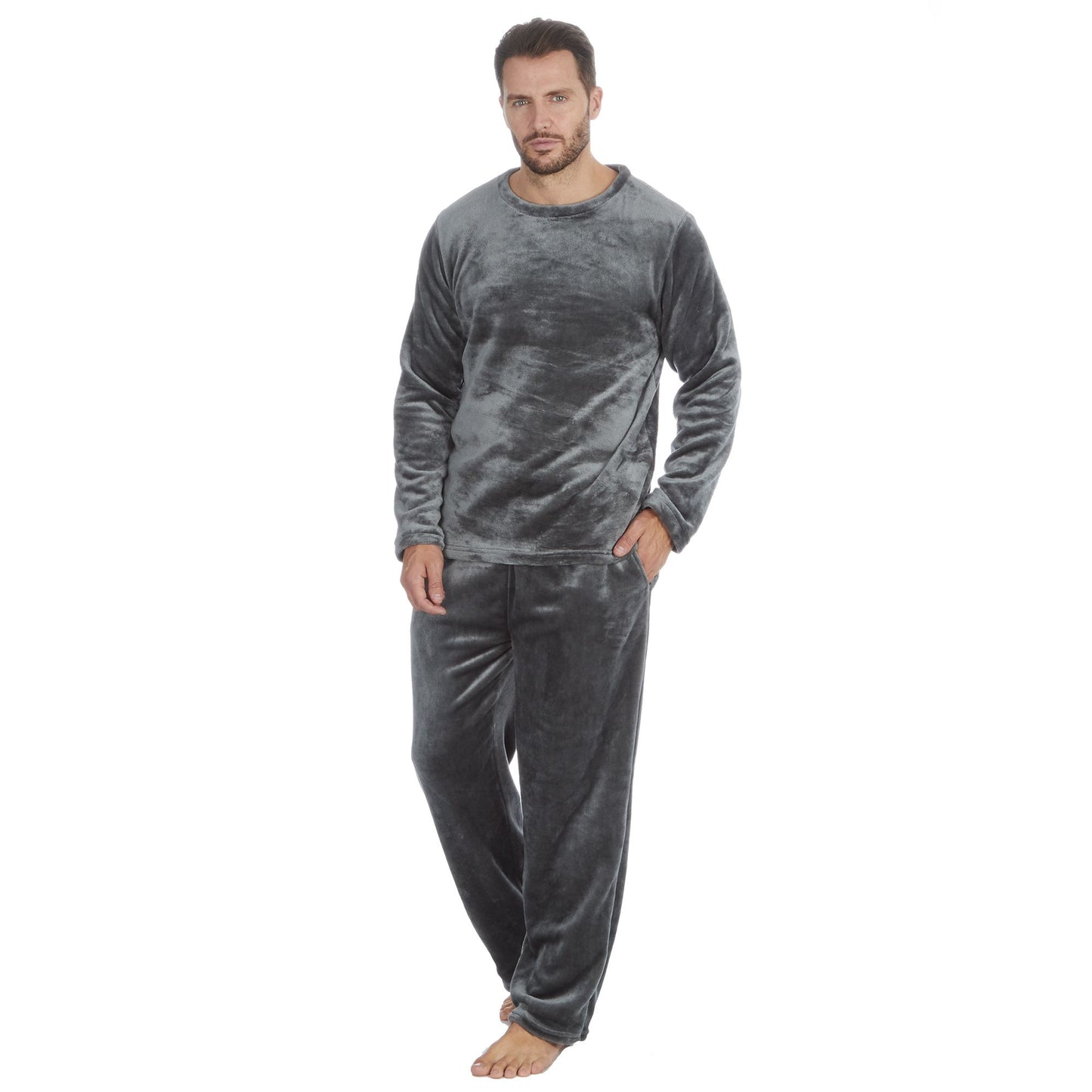 Mens Soft Shimmer Fleece Lounge Pyjama Set