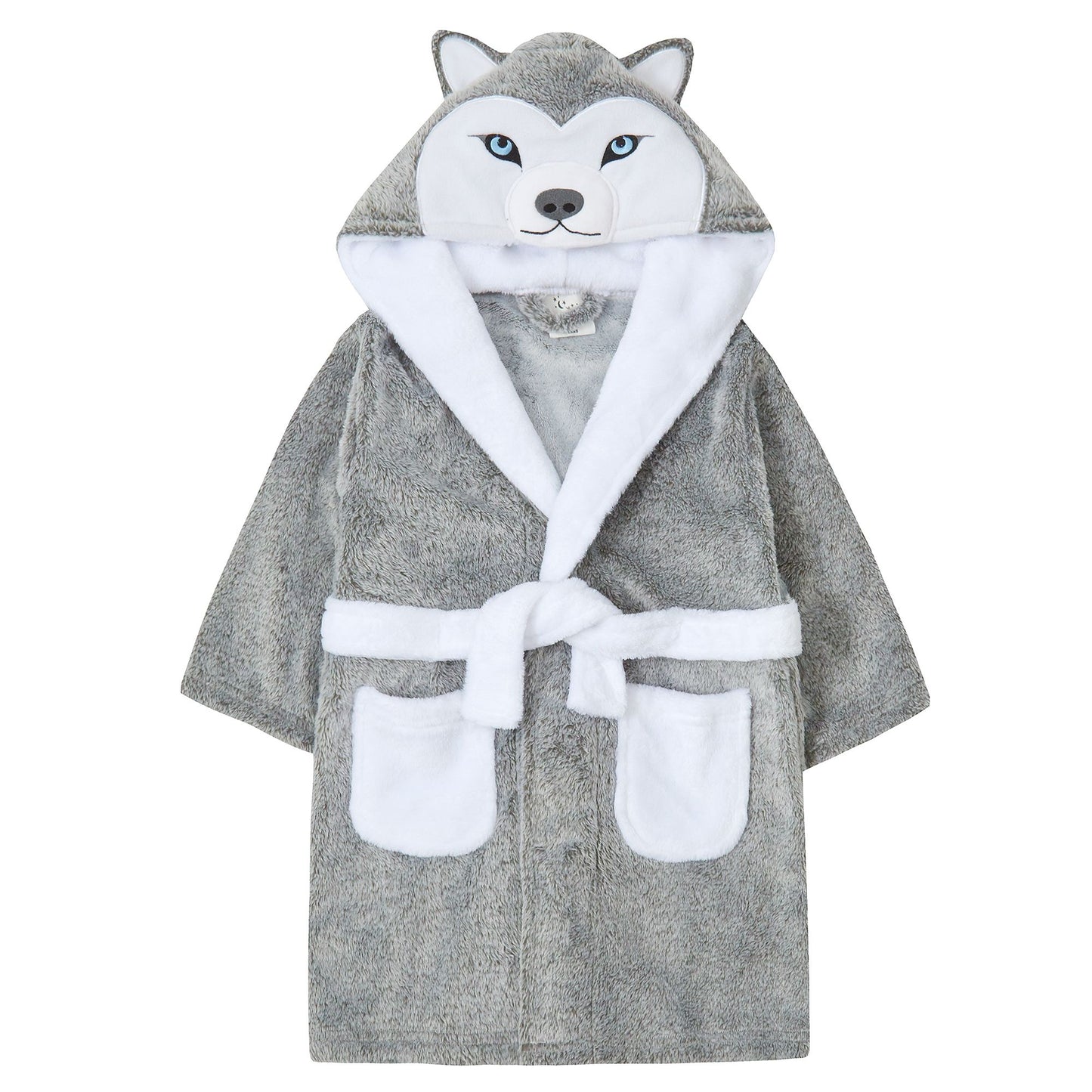 Childrens Frosted Fleece Husky Dressing Gown with Tail ~ 2-13 Years