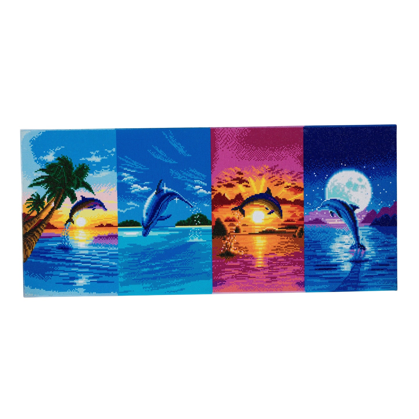 Craft Buddy Full Crystal Extra Large 40cm x 90cm Mounted Crystal Art Kit ~ Day Of The Dolphin
