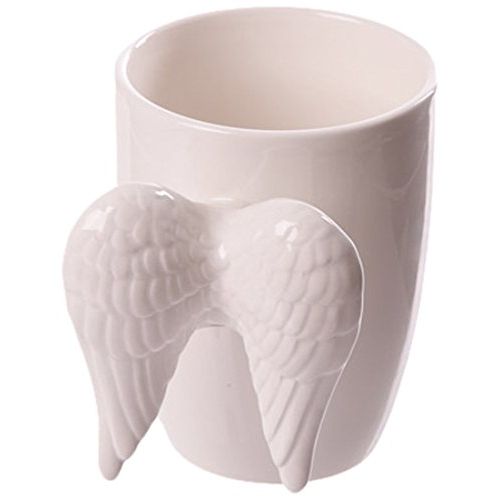 Tea/Coffee- Mug/Cup - Ceramic - WHITE ANGEL WINGS