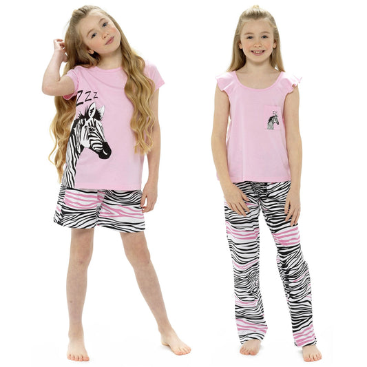 Childrens Zebra Design Short or Long Pyjama Set ~ 7-13 years