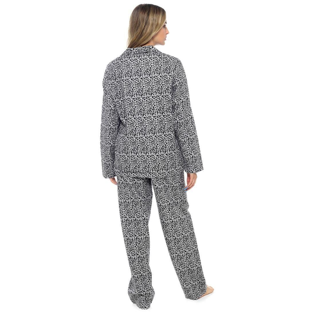 Ladies Leopard Print Pyjama Set in Matching Gift Bag ~ S-XL