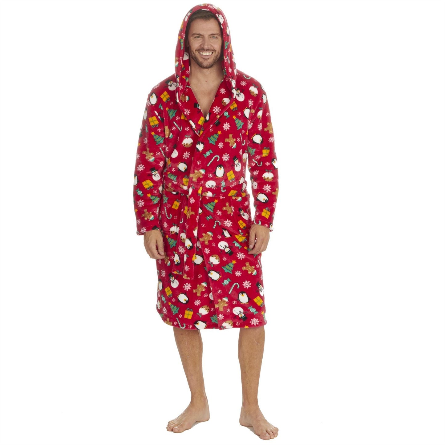 Unisex Adults Christmas Print Dressing Gown ~ S-XL