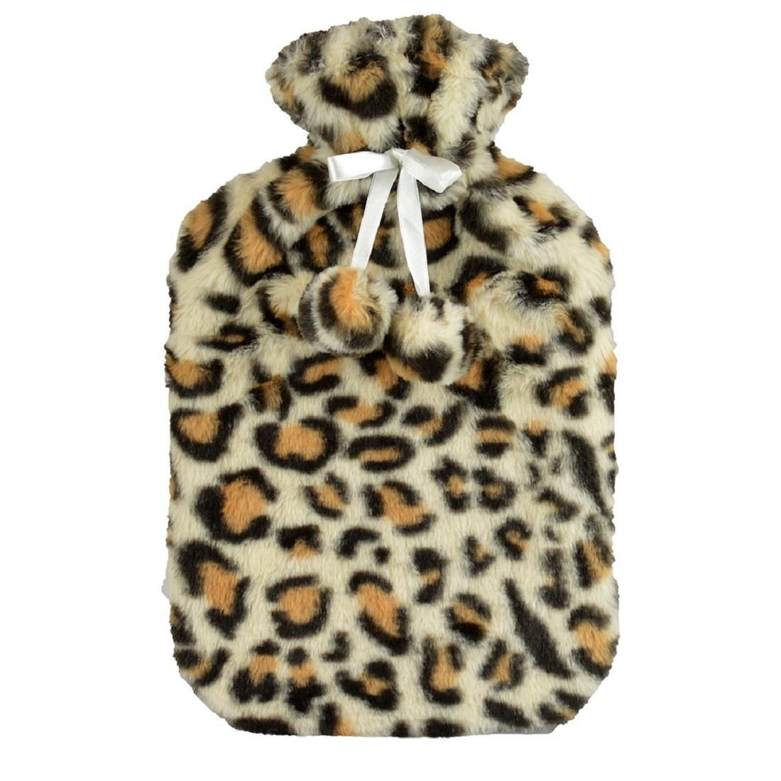 Hot Water Bottle with Animal Print Removable Cover