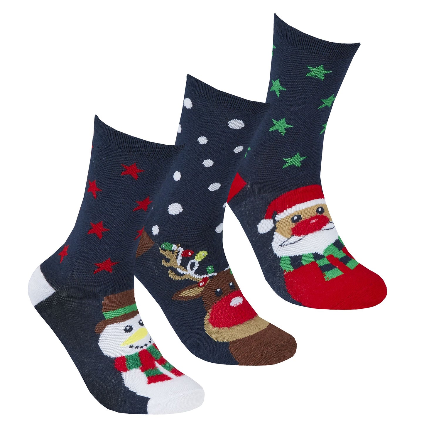 Adults 2 x 3 Packs of Christmas Socks In Carded Packs