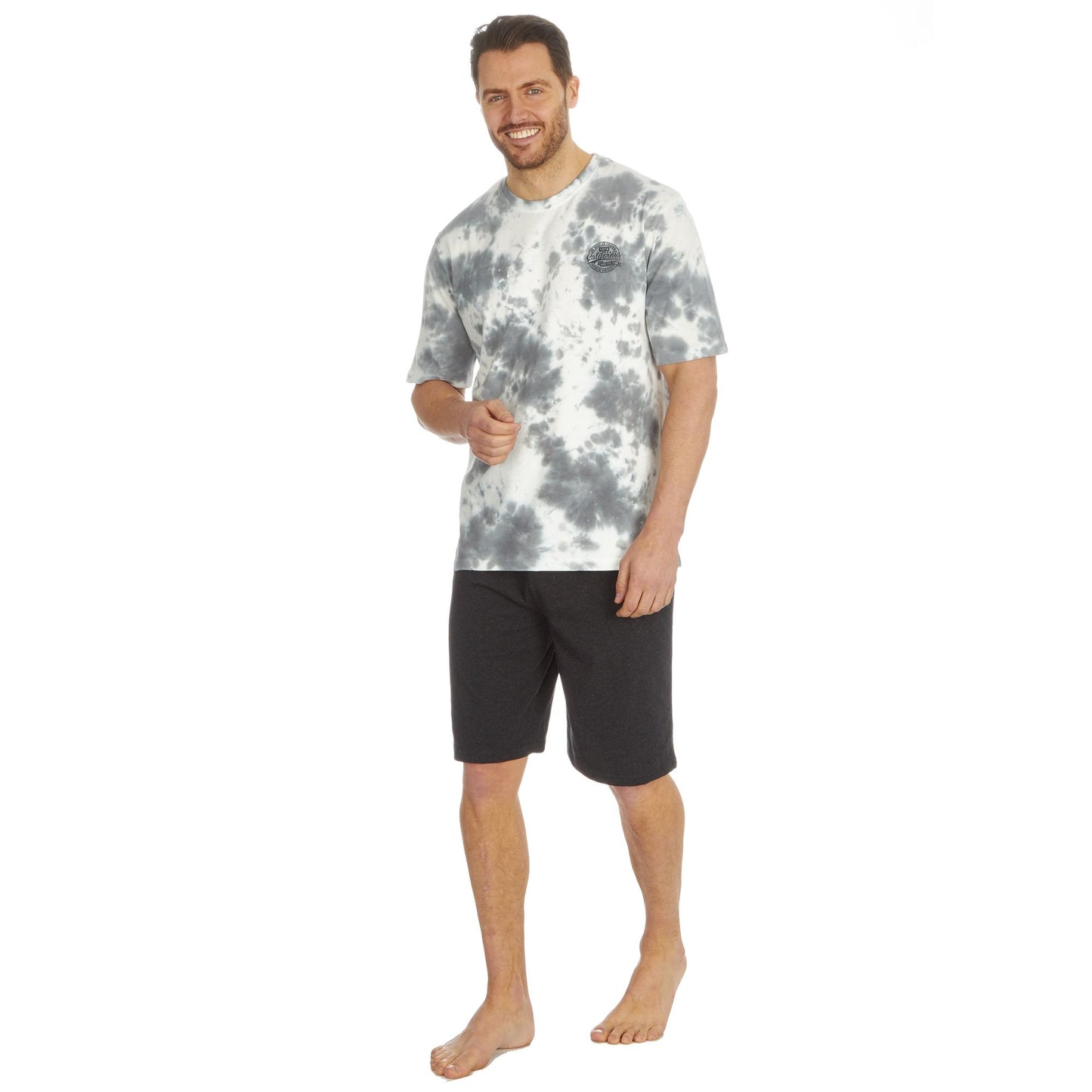 Mens Shorts Lounge / Pyjama Set with Tie Dye Top ~ S-2XL