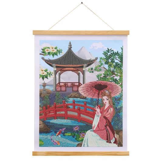 Craft Buddy Crystal Art Scroll Kit 35cm x 45cm - Asia Pavilion - Partial Crystal