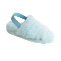Ladies Faux Fur Slider Slipper with Elasticated Back Strap