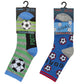 Childrens 6 Pairs Football Design Cotton Rich Socks