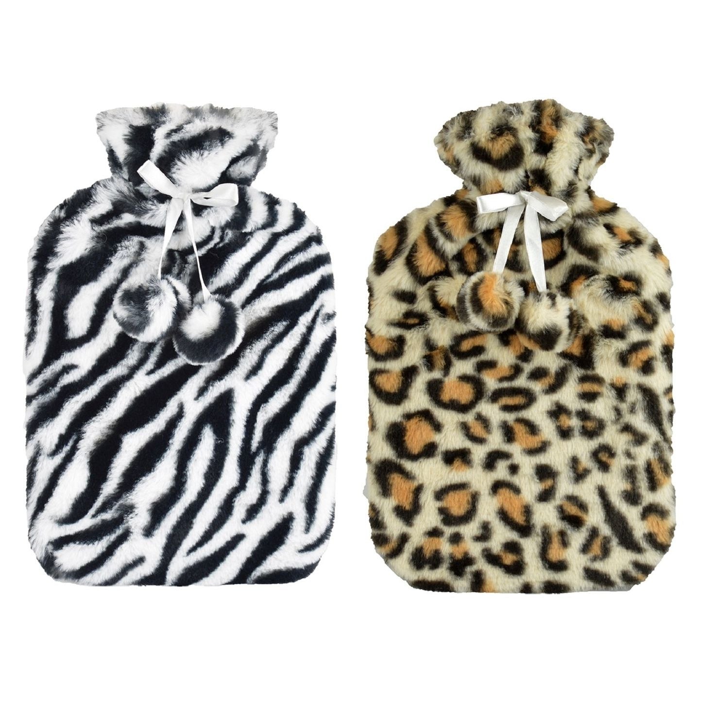 Hot Water Bottle with Animal Print Removable Cover