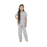 Childrens Cat Pocket Top Pyjama Set ~ 7-13 years