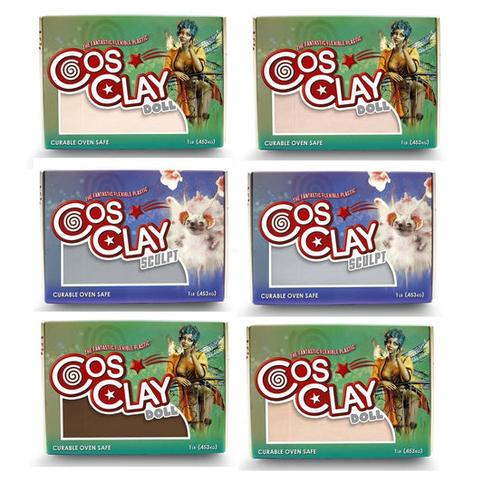 CosClay Professional Hybrid Plastic / Rubber Polymer Sculpting Clay ~ Stays Flexible & Shatterproof
