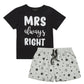 Ladies Mrs Always Right Shorts Pyjama Set ~ S-XL
