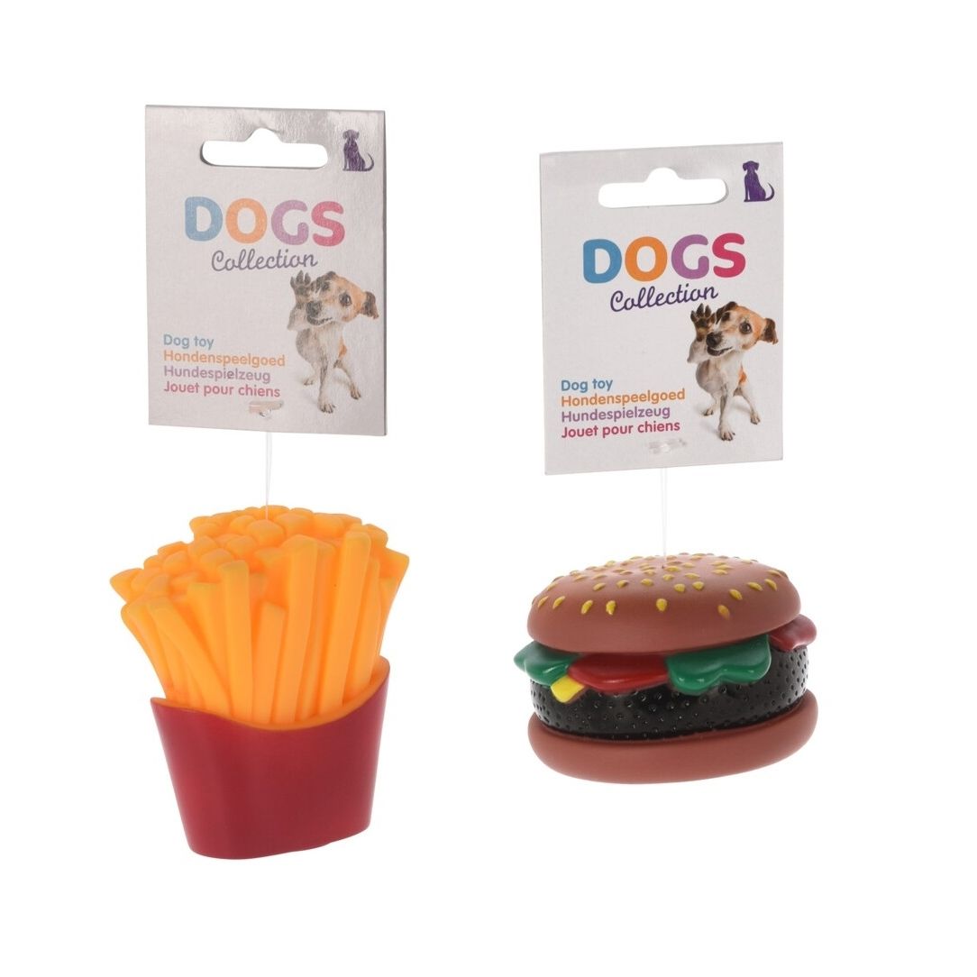 Burger and Fries Set of 2 Small Dog Toys
