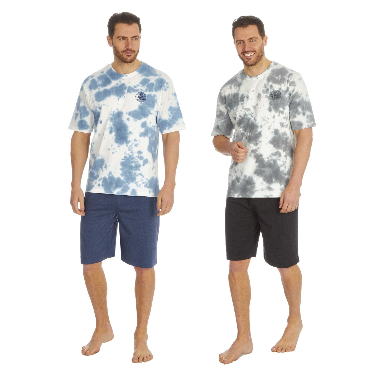 Mens Shorts Lounge / Pyjama Set with Tie Dye Top ~ S-2XL