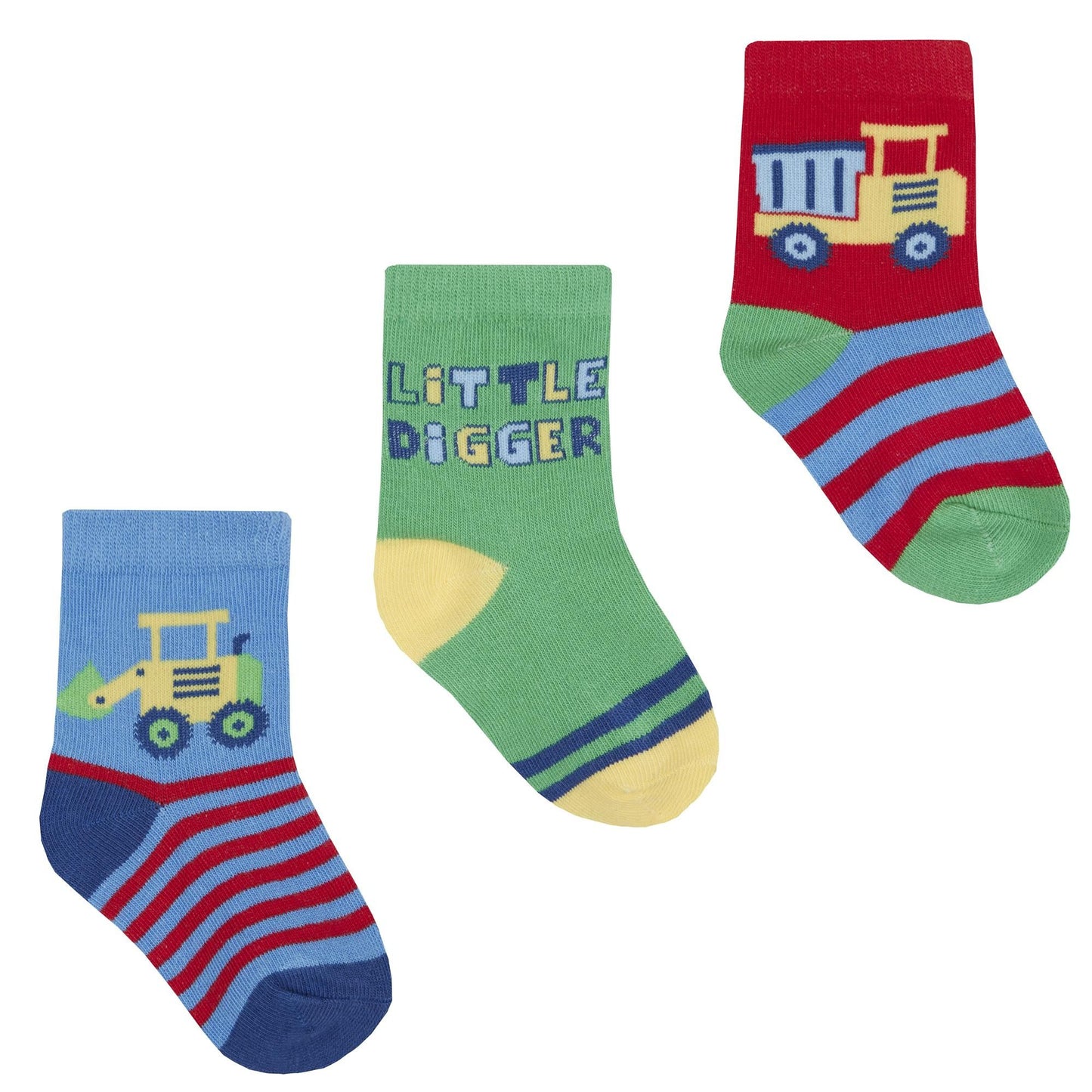 Babies 3 Pack of Cotton Rich Car or Digger Socks