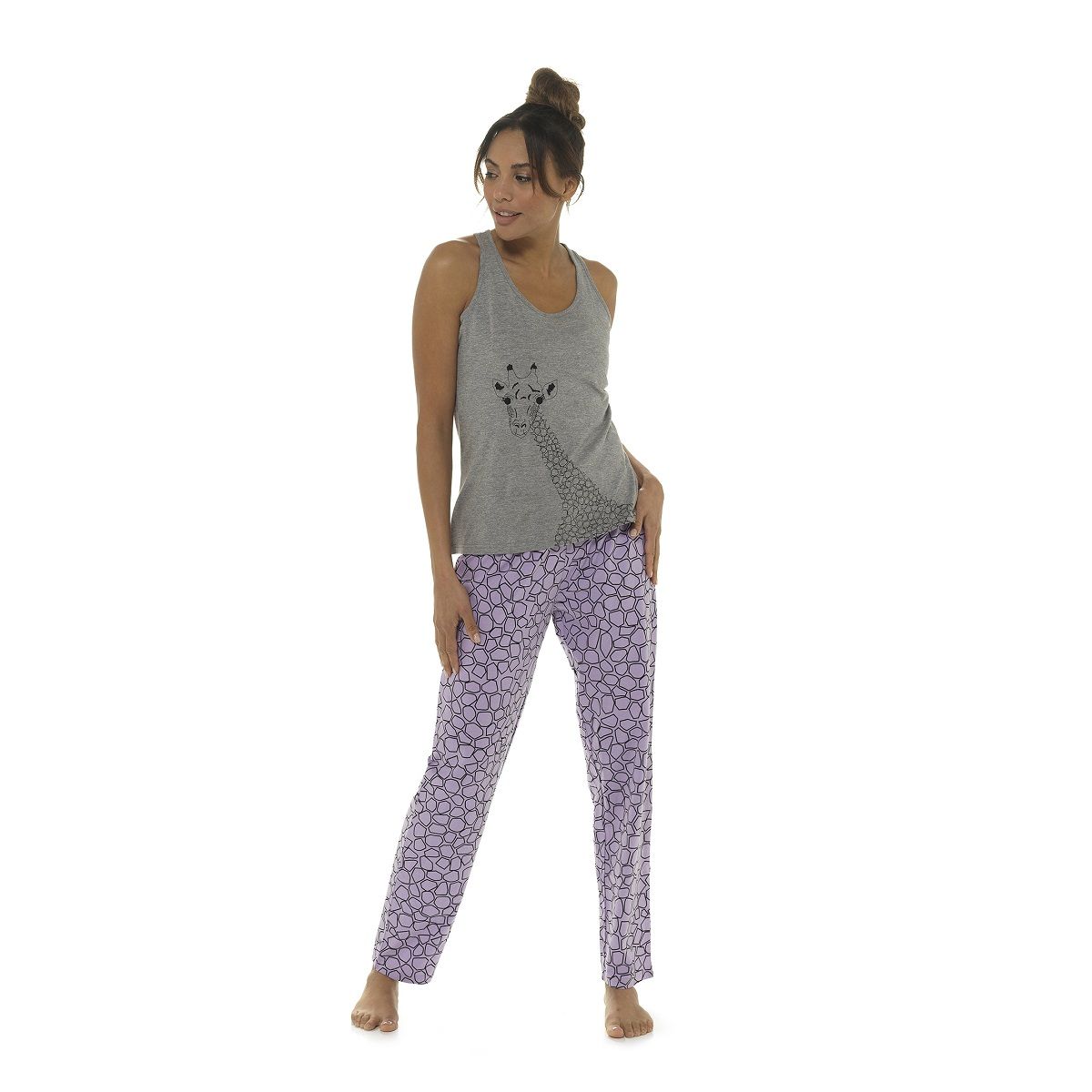 Ladies Giraffe Print Pyjama Set ~ S-XL