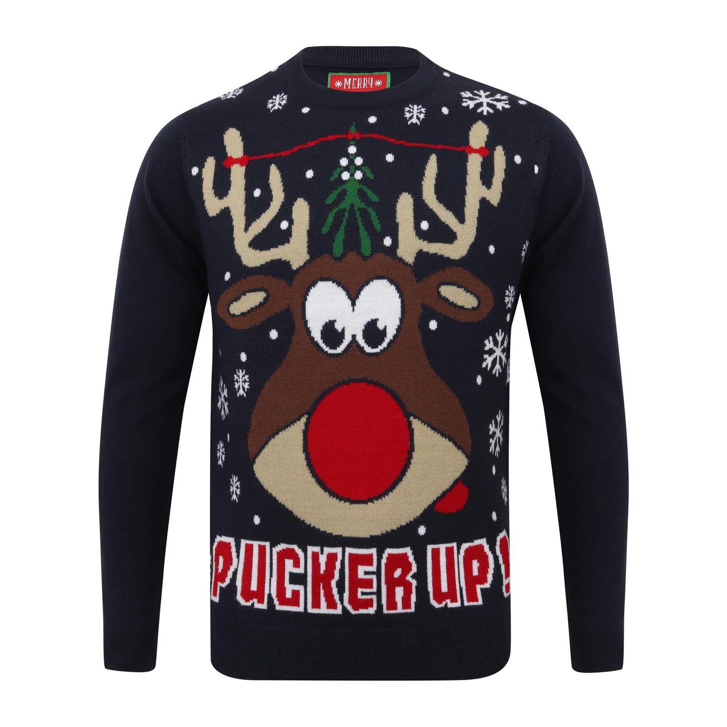 Adults Pucker Up Knitted Christmas Jumper