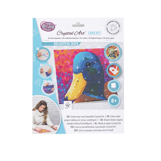 Craft Buddy DIY Crystal Art / Diamond Painting Greetings Card Kit - Delightful Duck