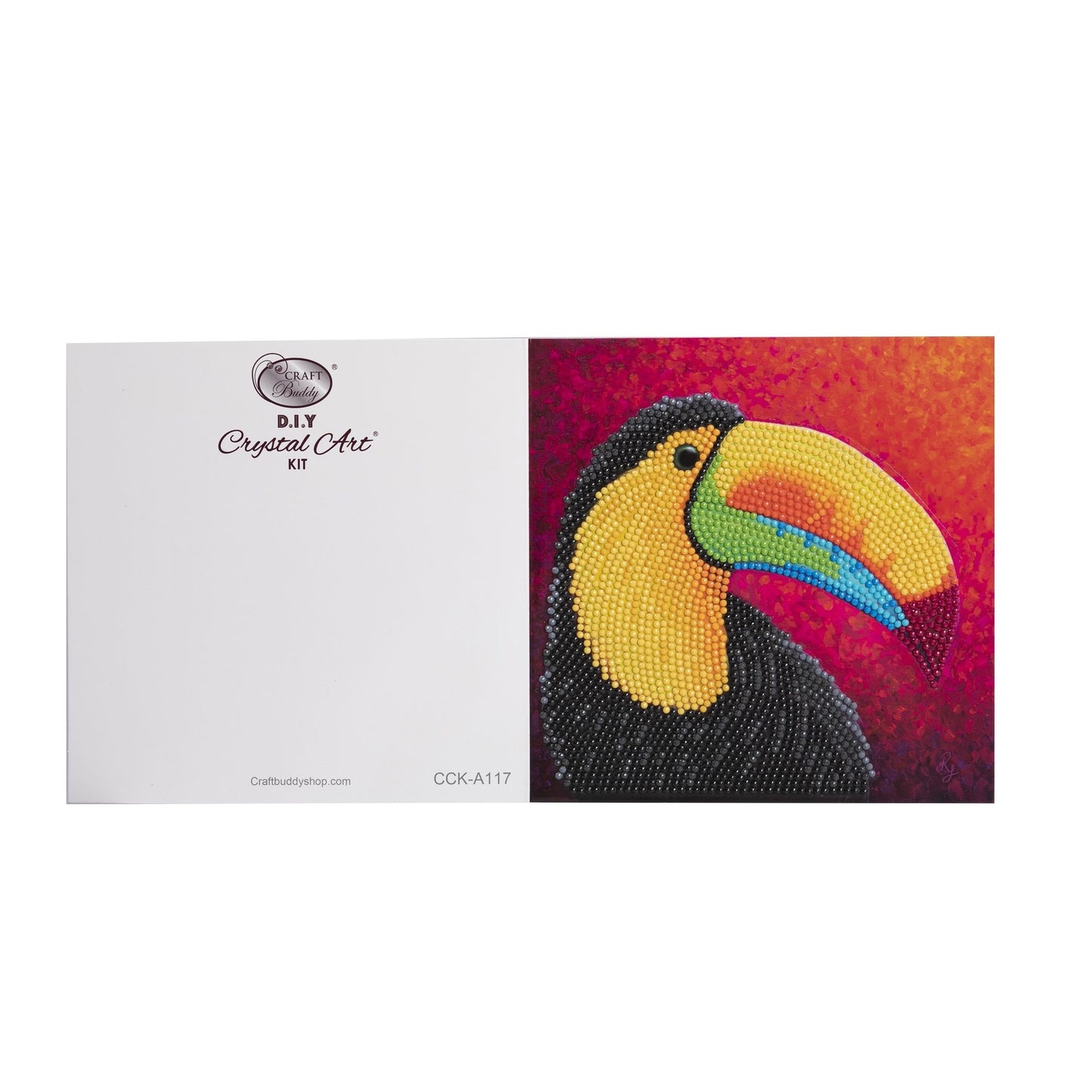 Craft Buddy DIY Crystal Art / Diamond Painting Greetings Card Kit - Tropical Toucan